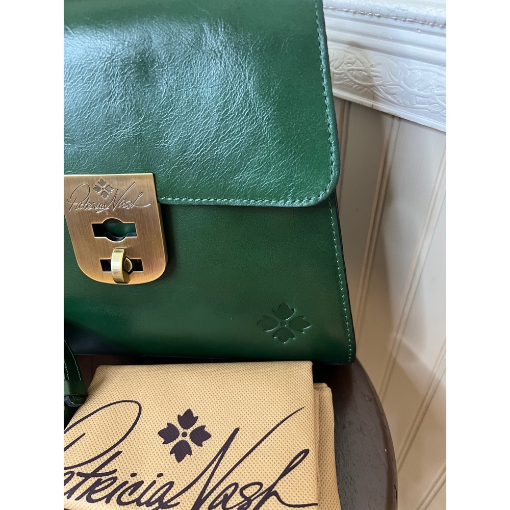 Patricia Nash Chauny Satchel Vintage Distressed Leather Soft Green Bag NWT - Picture 5 of 11